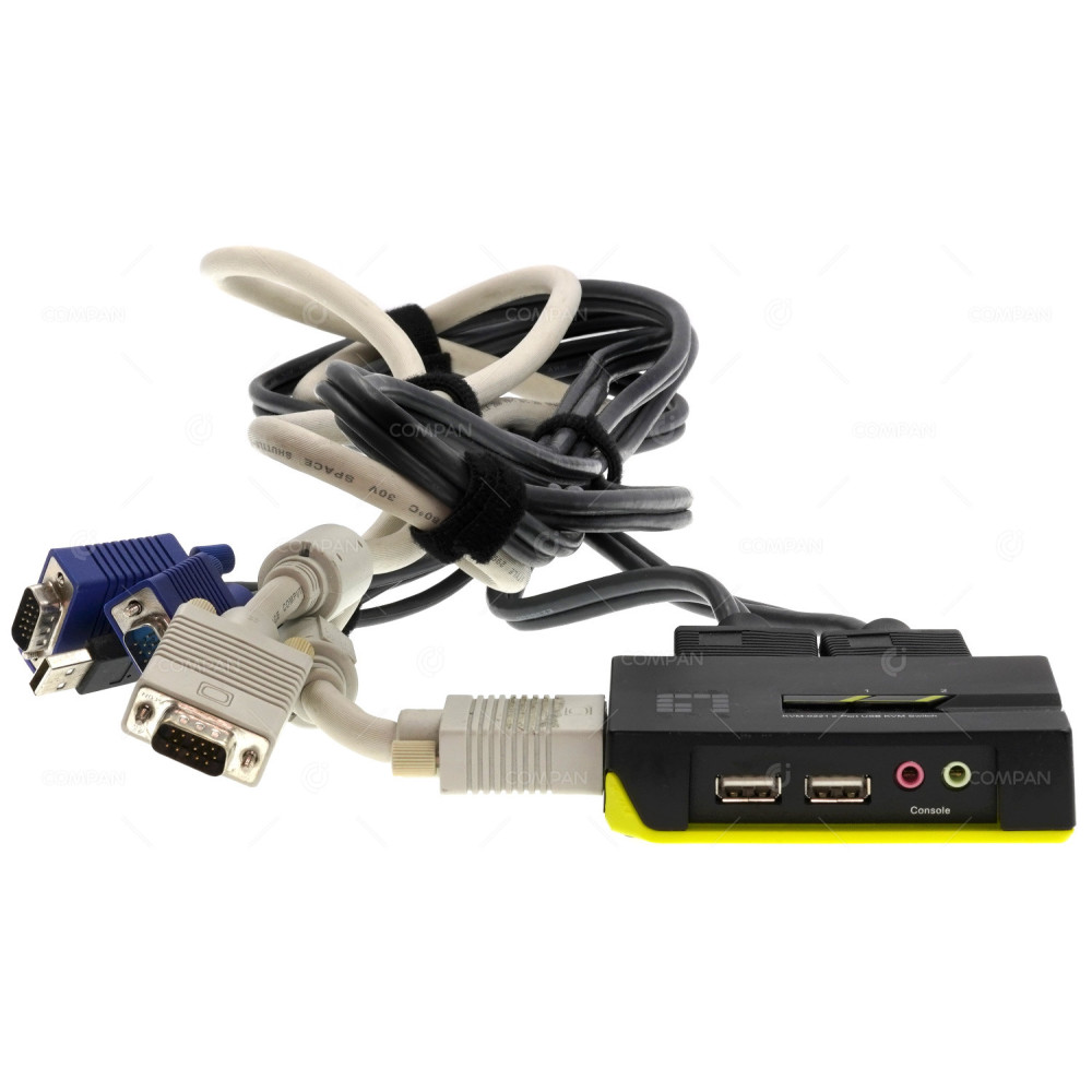 KVM-0221 LEVEL ONE 2 PORT USB KVM SWITCH WITH AUDIO AND CABLES